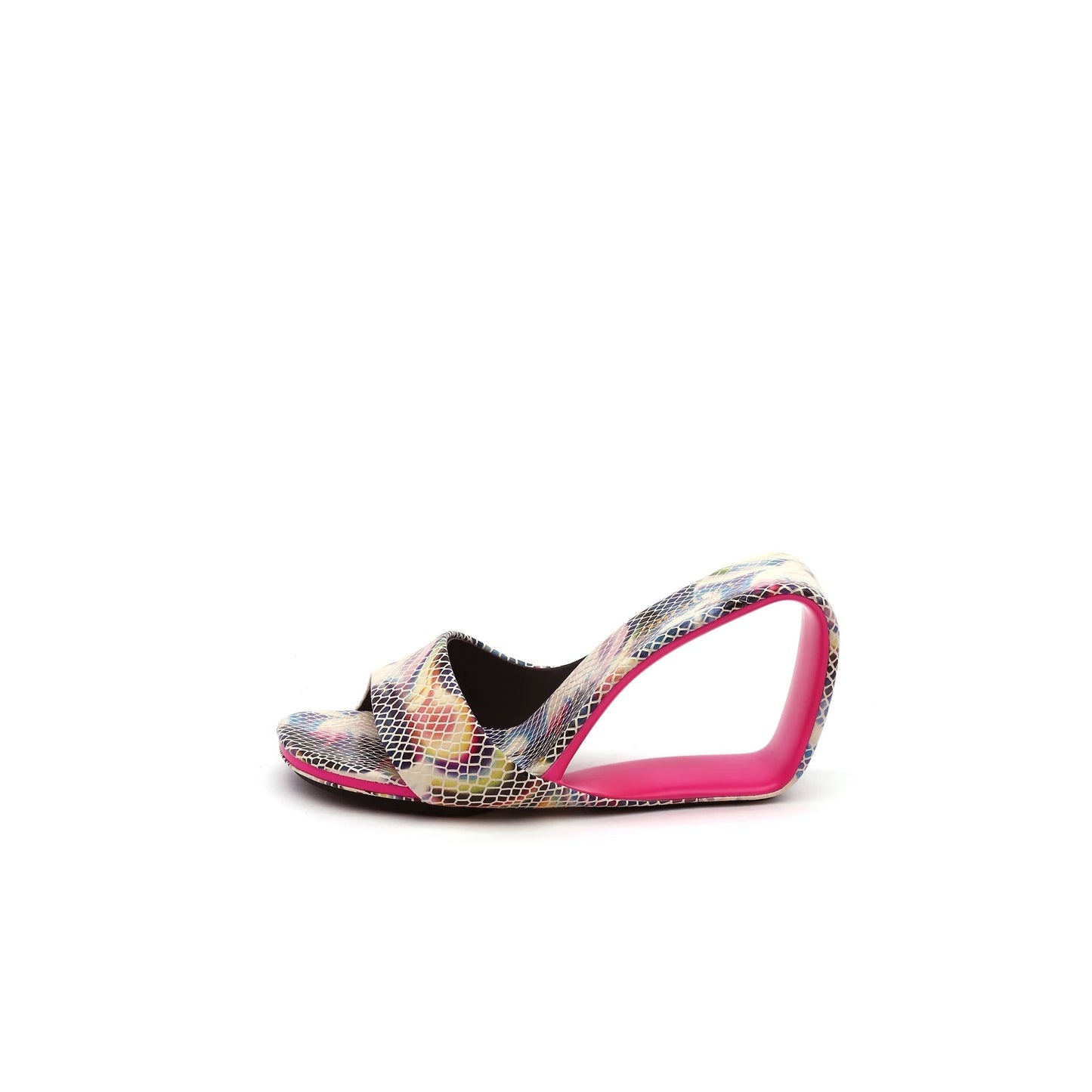 Vibrant Textured Wedge Mules-5