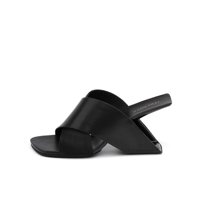 Woven Leather Modern Wedge Sandals-0