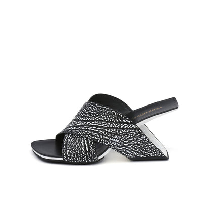 Woven Leather Modern Wedge Sandals-6